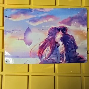 Anime-Themed Metal Sign